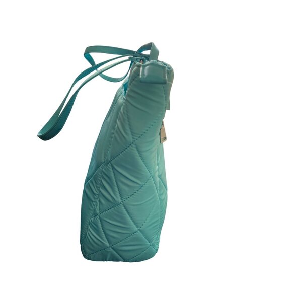 I.n.c. International Concepts Ryenne Quilted Nylon Tote Turquoise Sea NWD Large - Picture 4 of 8